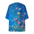 thumbnail image 5 of Womens Blazer Beach for Women Cover up 3/4 Sleeve Summer Lightweight Kimonos Cardigan Draped Open Front Casual Flowy Cover Ups Floral Shirts Multicolor M, 5 of 5