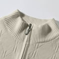 thumbnail image 4 of UVEASISHA Mens Quarter Zip Sweater Slim Fit Long Sleeve Ribbed Knit Pullover Sweaters Dressy Casual Polos Sweater Stand Collar Jumper Tops Lightning Sales of Today Beige XXL, 4 of 7