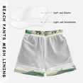 thumbnail image 3 of FORMRS Boys Swim Trunks Quick Dry Mesh Liner Boardshorts Sizes XS-XL, Green Wave Pattern, 3 of 7