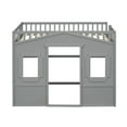 thumbnail image 4 of Twin Size House Loft Bed Frame, Wooden House Shaped Bed Frame with Ladder, Windows and Safety Guardrails, Playhouse Loft Bed Frame for Bedroom Guest Room Dorm Apartment, Gray, 4 of 7