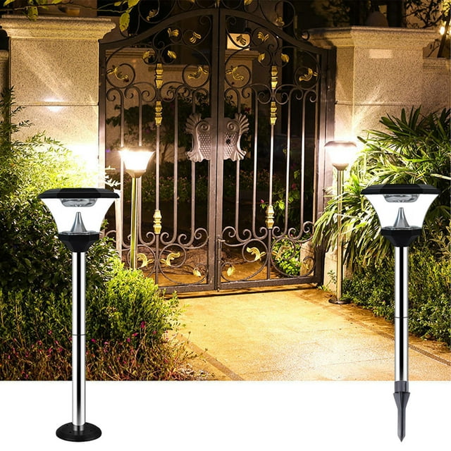 Xihbxyly Farola Solar para Exteriores, Diseño Vintage, Iluminación Blanca Fría, Construcción Duradera de Acero Inoxidable, Resistente Al Agua Ip67, Decoración para Jardín, Patio, Fácil Instalación, 8