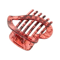 Unique Bargains 1 Pc Fashion Heart-Shaped Hollow Hair Clips Hairdo Clip Red