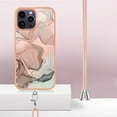 thumbnail image 4 of Mantto for iPhone 15 Pro Max Case, with Lanyard Adjustable Strap, Marble Pattern Soft TPU Bumper Hard PC Back Shockproof Protective Glossy Stylish Durable Phone Case for Women Girls,Rosegold, 4 of 7