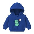 thumbnail image 2 of NIEWTR Sweatshirts Pullovers Toddler Girl Kids Boys Little Girls Zip Up Hoodie Solid Color Hooded Sweatshirt Hoody Coat with Pocket Jacket Fall Winter Coat(A-Blue,12-18 Months), 2 of 4