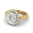 thumbnail image 4 of 2.50 CT Moissanite Oval Engagement Halo 925 Sterling Silver Gold Vermeil Ring,VVS1 Clarity, 4 of 5