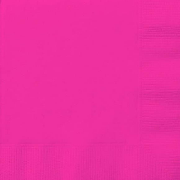 Serviettes de table rose fluo, 65 ct