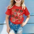 thumbnail image 2 of Vêtements pour Filles Col Rond Imprimé Manches Courtes Hauts d'Été pour Adolescentes Tenues pour Filles 12-13 Ans Mode Filles, 2 of 4