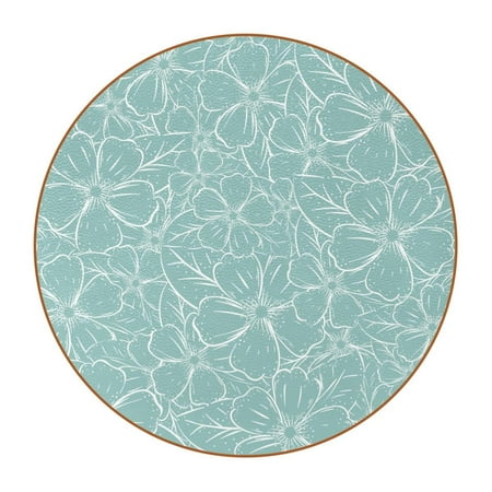 

OWNTA Exotic Flowers with Natural Leaves Pattern Premium Microfiber Leather Round Coasters (6PCS) - 11x11 cm/4.3x4.3 in - Durable & Stylish Cup Mat Set