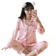thumbnail image 5 of Cárdigan de primavera y otoño de talla grande para chica gordita, con solapa, de seda artificial, pijamas para mujer, ropa de casa, 5 of 6