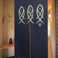 thumbnail image 6 of Japanese Noren Doorway Curtain Ancient Character Fish Tapestry, 6 of 7