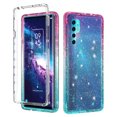 thumbnail image 4 of for TCL 20S Glitter Bling Full Body Built In Screen Protector Bumper Case Phone Case PU Shock Bumper Scratch Guard Skin Wrap Slim Cover, 4 of 4