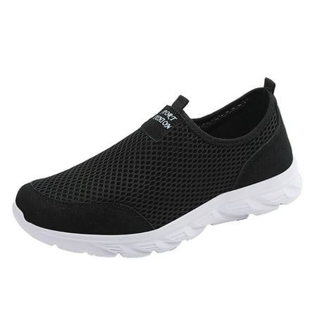 

SEMIMAY Men Shoes Summer Lightweight Breathable Casual Shoes Single Mesh Casual Running Shoes Black