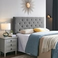 thumbnail image 2 of Agnes Contemporary Upholstered Queen/Full Headboard, Charcoal Gray and Black, 2 of 13
