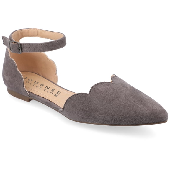 Journee Womens Lana Buckle Pointed Toe Ballet Flats, Widths Available