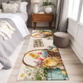 thumbnail image 4 of Easter Chicken 2'x6' Runner Rugs for Hallway Kitchen Bedside Non Slip, Colorful Eggs Spring Daisy Wildflowers Basket Entryway Rug Runners with Rubber Backing, Long Carpet Runner for Laundry Room, 4 of 8