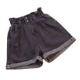 thumbnail image 2 of Conairie Jean Shorts Women Slim Elastic High Waisted Denim Shorts Casual Summer Distressed Trousers with Pockets Grey XXXL, 2 of 4