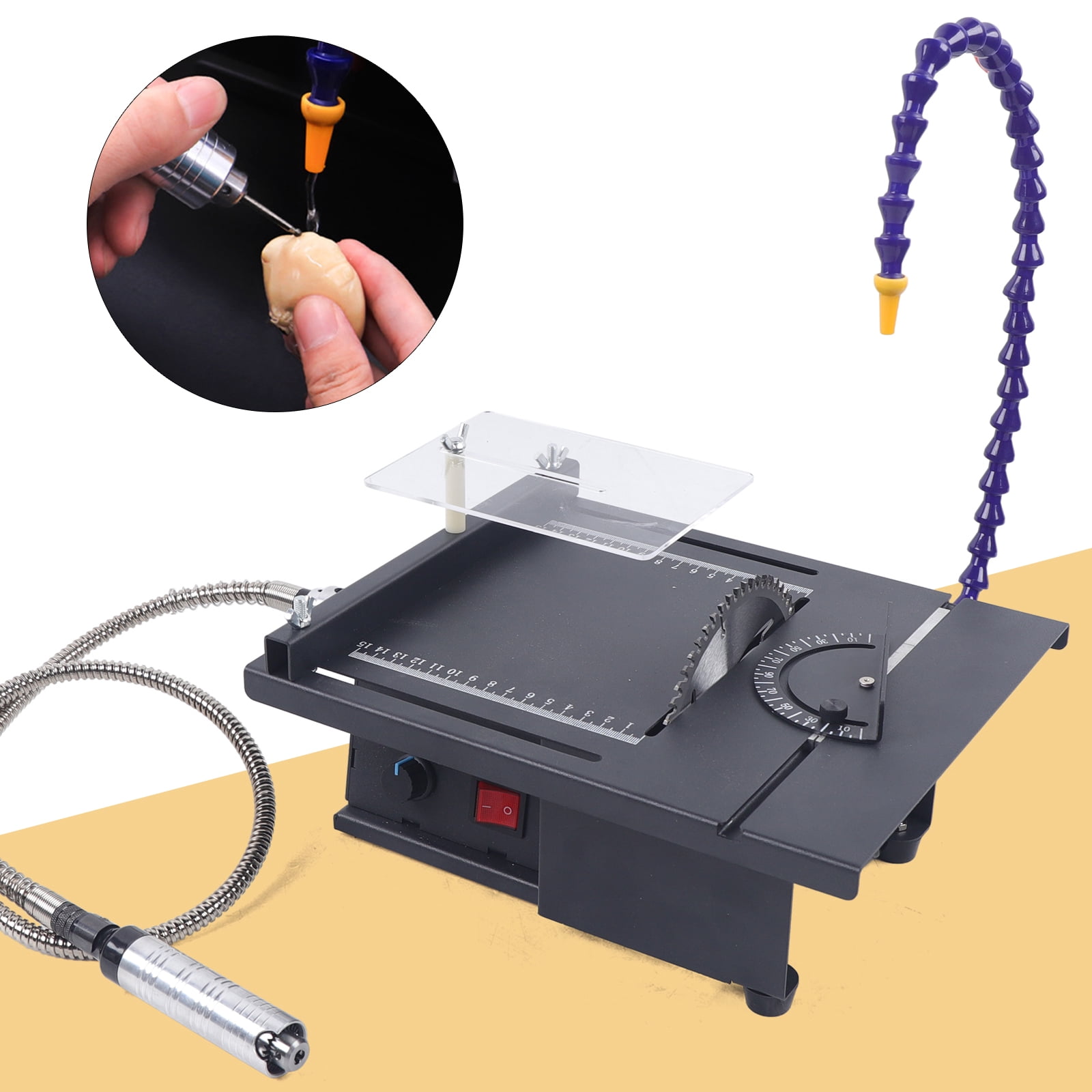 Bench Polisher with 1850W Motor – Multi-Function for Cutting, Polishing, and Grinding, Infinitely Adjustable Speed (0-10000rpm), Durable Cold-Rolled Steel Construction