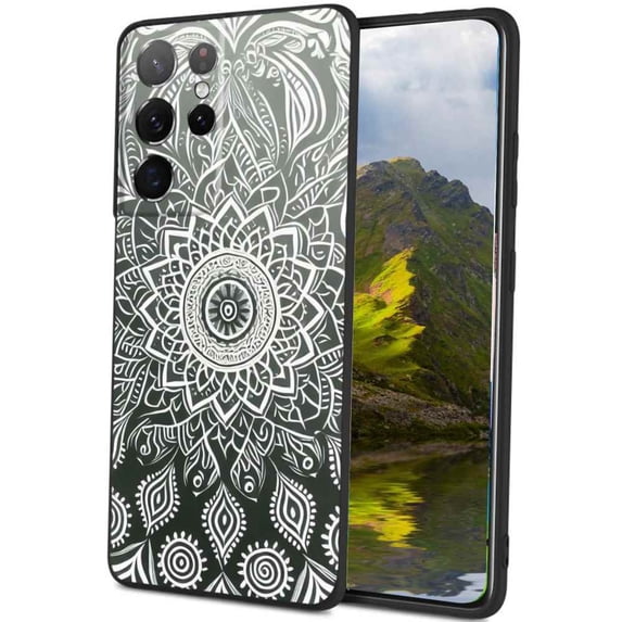Compatible with Samsung Galaxy S23 Ultra Phone Case, Mandala11-119 Case Men Women, Flexible Silicone Shockproof Case for Samsung Galaxy S23 Ultra