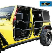 EAG 2" Fat Steel Tube Door Front Rear 4PCS with Side View Mirror Compatible with 07-18 Wrangler JK 4 Door