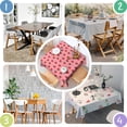 thumbnail image 4 of Red Strawberry Plants Fruit Pink Pattern Square Tablecloth,Waterproof Square Table Cover,Wipeable Spillproof Washable Table Cover for Home Kitchen Party Decor 42"X42"(107x107cm), 4 of 6