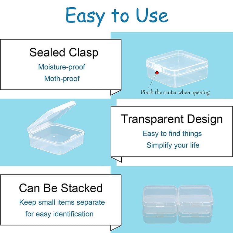 Small Parts Storage Containers 20 Pack Clear Plastic Storage Boxes With ...