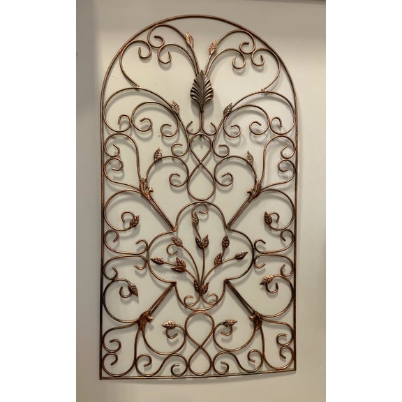 18x30" Metal Scrolled Wall Decor Medallion Iron Home Decor Antique Finish Grill