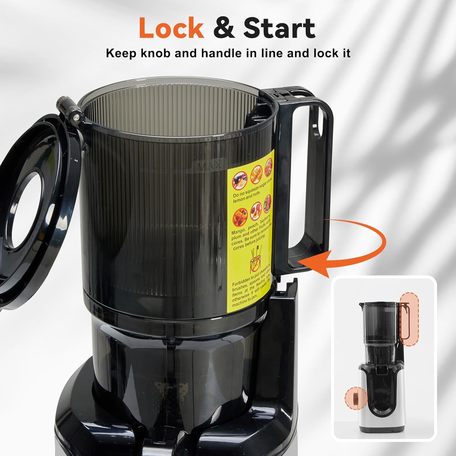 Slow Masticating Juicer Machines, Cold Press Juicer with Safety Lock & Reverse Function, 4.25 Feed Chute for Whole Fruits Vegetables, High  Yield, Silver