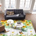 thumbnail image 4 of Area Rugs 2.7x5 Ft Sunflowers Eucalyptus Butterfly Floral Watercolor Grey Plaid Non-Slip Washable Rug Indoor Rug Floor Mats Non Shedding Carpet for Living Room Bedroom Dining Room Home Decor, 4 of 8