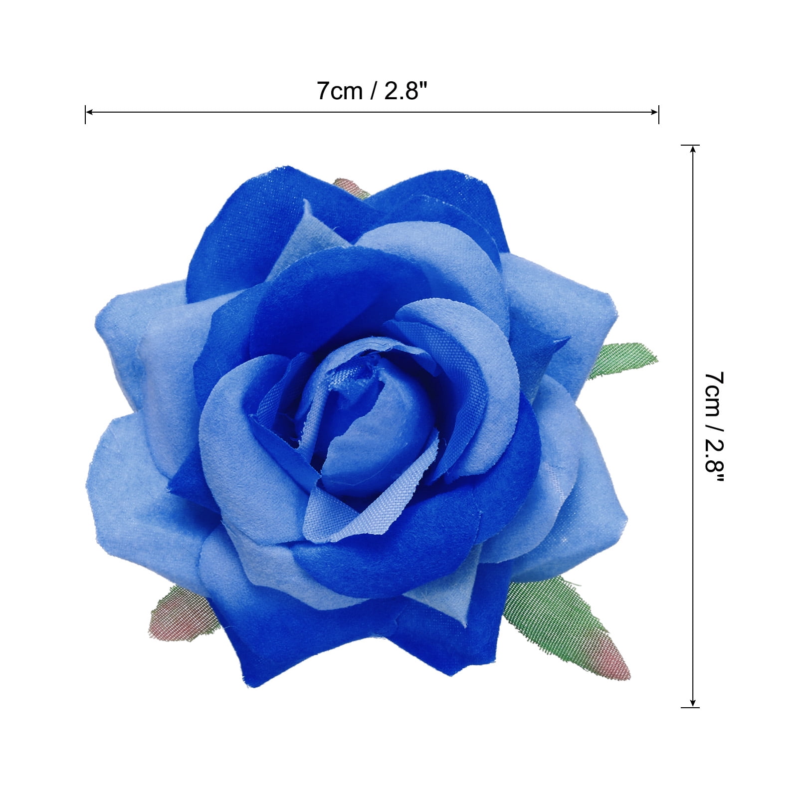 24 Pcs Rose Flower Hair Clips 3 Inch Flower Hair Pins for Women Hair Accessories Blue