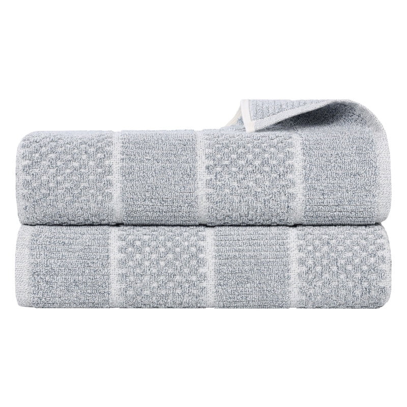 Superior Naples Viscose Cotton Blend Medium Weight Bath Sheets, Set of 2, Denim Blue