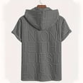thumbnail image 6 of Qiyinn Men's Solid Color Zip-up Cardigan With Lettering Hooded Short-sleeved Top Pockets, 6 of 8