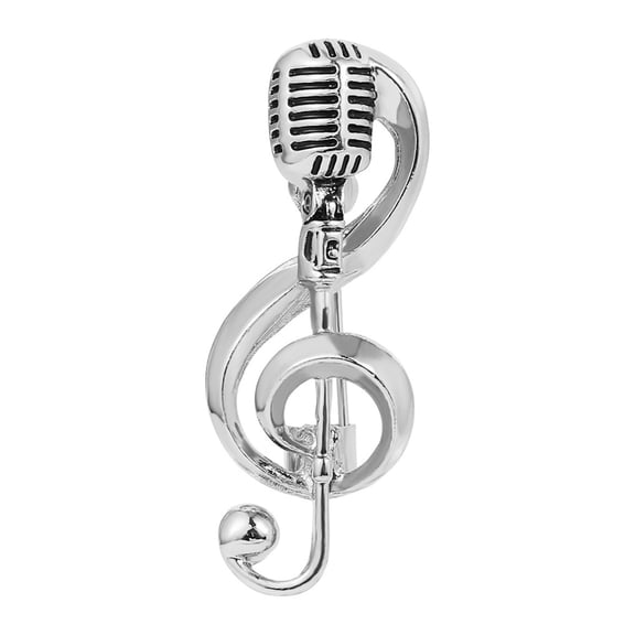 Personalized Music Note Brooch Pins Gold Silver Color Microphone Brooch Backpack Badge Hat Bag Accessory Gift for Unisex