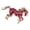 Red, variant on Unicorns Brooch Sturdy Metal Artistics Crafted Accessory for Fashionable Wardrobe Enhancement