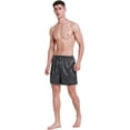 thumbnail image 2 of Marsgoo Men's Silk Satin Boxer Shorts, Pajama Shorts(Grey Print,Large), 2 of 5