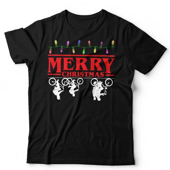 Stranger Christmas Festive Things Upside Down Hellfire Funny Holiday Unisex T-Shirt, up to size 5XL