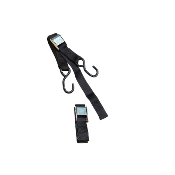 KCS Moto Powersports Heavy-Duty Tie-Downs with Soft Hook 1" x 5 1/2" - Set of 2 Black 3920-0071