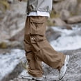 thumbnail image 2 of QIYAGBSA Cargo Pants for Men Drawstring Elastic Waist Multi Flap Pocket Adjustable Ankle Joggers Loose Fit Outdoor Hiking Casual Everyday Fall, 2 of 5