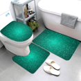 Bathroom Rugs Sets 3 Piece Green Dotted Pattern Absorbent Bathroom