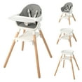 thumbnail image 3 of Costway 6-in-1 Convertible Wooden Baby Highchair Infant Feeding Chair with Removable Tray PP White, 3 of 8