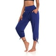 thumbnail image 5 of JustVH Women Casual Yoga Jogger Pants High Rise Pockets Calf-Length Pants, 5 of 5