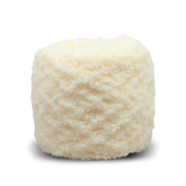 Bola de hilo Hilos de terciopelo para tejer suaves y cálidos Hilo de ganchillo de 2 hilos para cárdigan de bufanda, amarillo crema Inevent HA008931-07