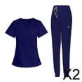thumbnail image 1 of Pantalones superiores,Uniforme de enfermería para mujer,ropa de trabajo transpirable,Ropa,tops,pantalones,trajes,multibolsillos,masajes,Cómodos pantalones con cuello en V para el cuidado de, 1 of 8