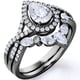 thumbnail image 1 of JeenMata Anillo de Compromiso Bohemio de Moissanita de Corte Pera de 1,75 Quilates Anillo de Compromiso Infinito con Alianza de Boda Art Déco en Oro Negro de 10 K, 1 of 6