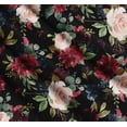 thumbnail image 3 of Soimoi Black Cotton Voile Fabric Leaves & Peony Floral Print Fabric by the Yard 56 Inch Wide, 3 of 7
