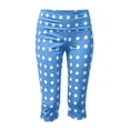 thumbnail image 7 of IUYRTFE Women's Polka Dot Capri Pants with Side Slit High Waist Stretch Cropped Trousers for Summer, 7 of 7