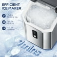 thumbnail image 3 of Auseo SS Nugget Countertop Ice Maker with Soft Chewable Ice, 35Lbs/24H, Self-Cleaning, Ice Scoop, Stainless Steel Silver, for Kitchen/Office/Party, 3 of 8