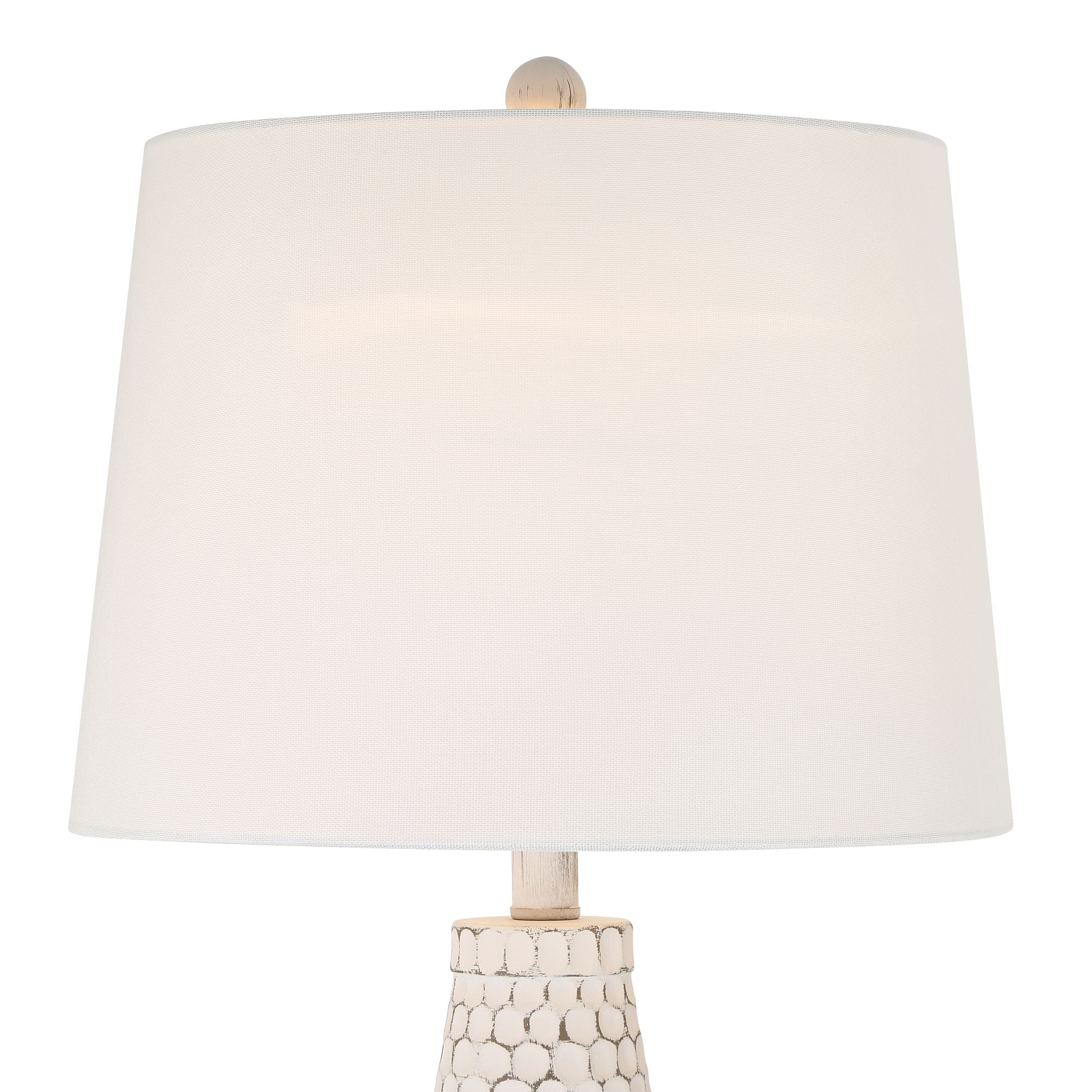 360 Lighting 29 1/2" Tall Modern Coastal End 3-Way Table Lamps Set of 2 USB Port Whitewash Ceramic White Shade Living Room Charging