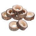 thumbnail image 2 of 8 piezas de colgantes circulares de madera, creativos, naturales, sin terminar, para servilletas de madera, para mesas de hotel, bodas, proyectos de bricolaje y manualidades., 2 of 8