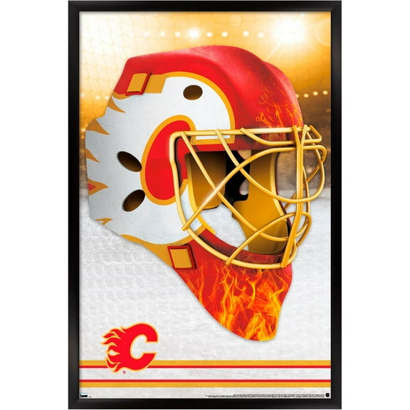NHL Calgary Flames - Mask 20 Wall Poster, 22.375" x 34", Framed