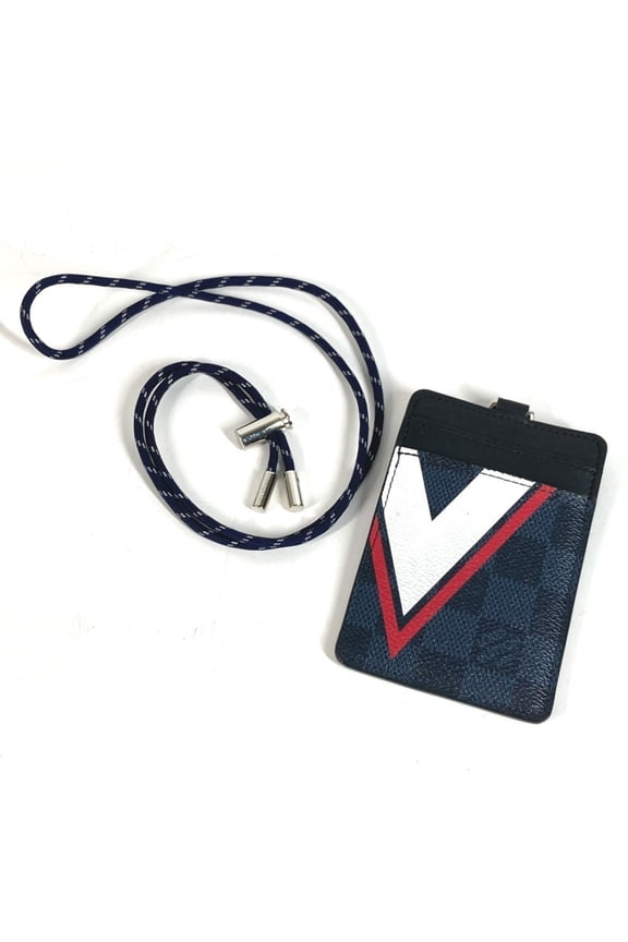 Pre-Owned LOUIS VUITTON N64400 LVCUP Damier Cobalt Portecarte ID Card Holder/Pass Case with...